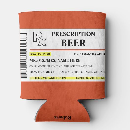 Voorschrijvingsbier Blikjeskoeler (Achterkant)