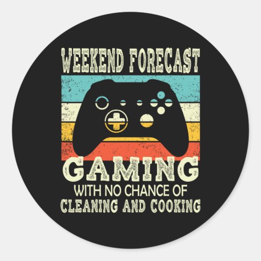 Voorspeld Gaming Retro Gaming 1 Ronde Sticker (Voorkant)