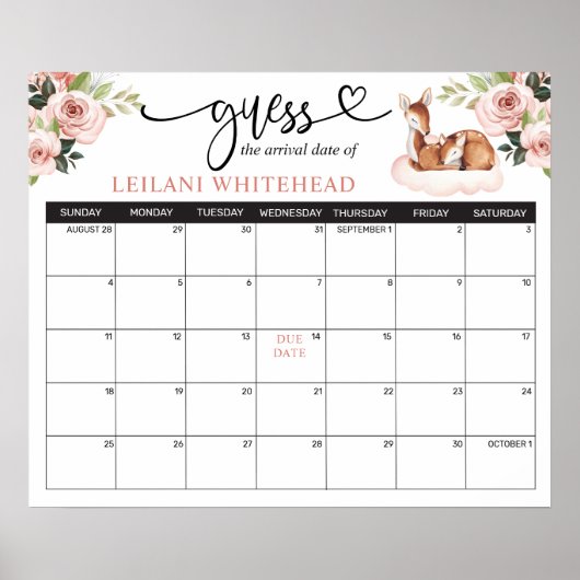 Voorspellend Baby shower Oh Deer Poster (Voorkant)