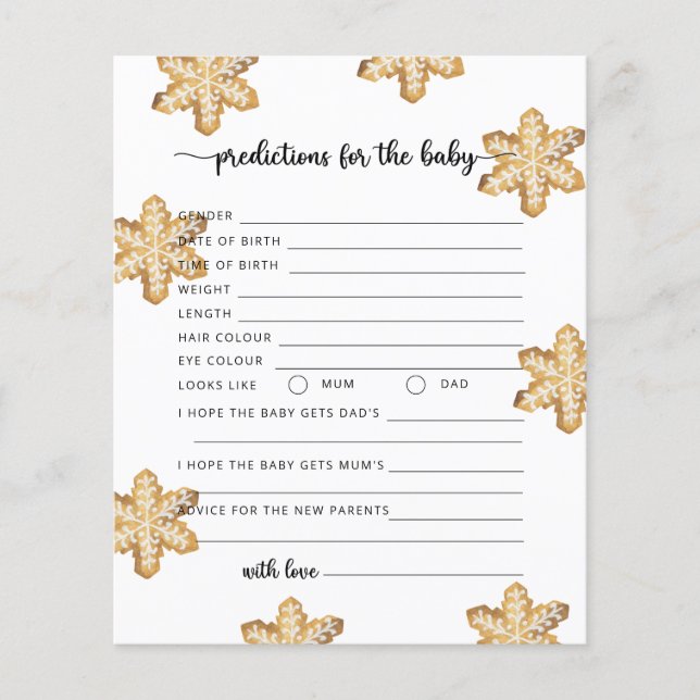 Voorspelling en advies van baby van gemberkoekjes (Voorkant)