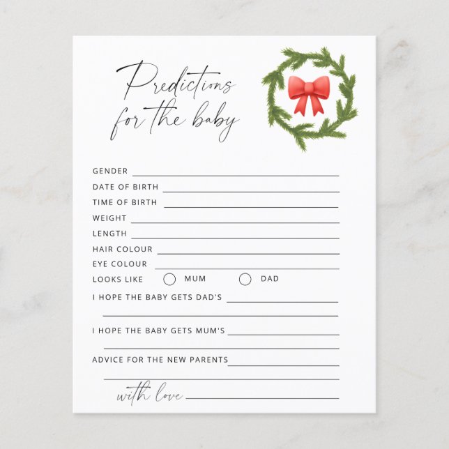 Voorspelling en advies van kerstwinterse baby (Voorkant)