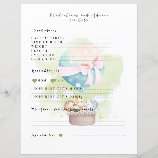 Voorspelling en advies voor Baby in Sage Green (Voorkant)