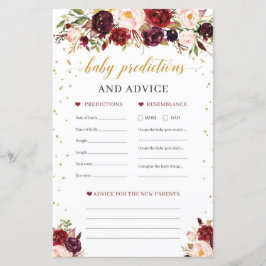 Voorspelling en adviesspel van de Burgundy-baby