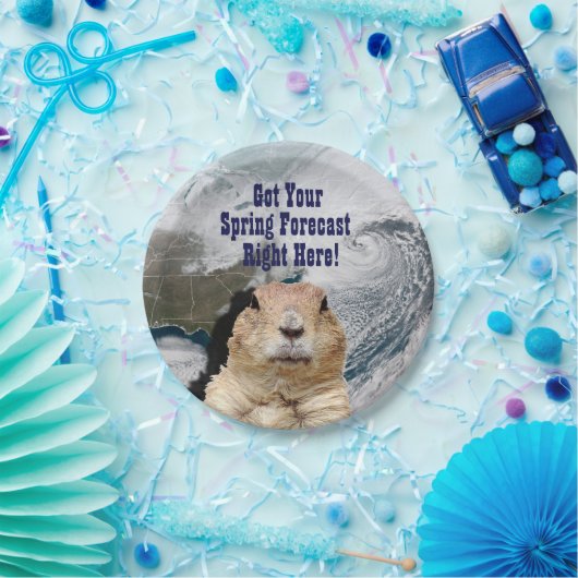 Voorspelling grondhog papieren bordje (Feest)