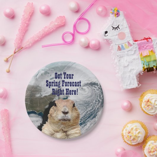 Voorspelling grondhog papieren bordje (Feest)