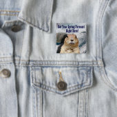 Voorspelling grondhog vierkante button 5,1 cm (In situ)