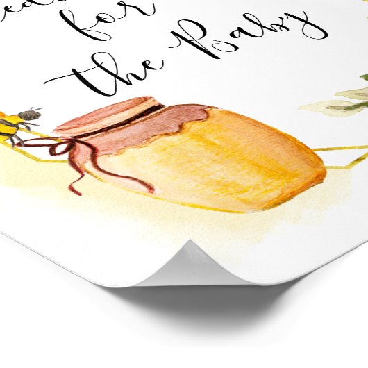 Voorspelling van botanische Waterverf bij bijen vo Poster (Hoek)