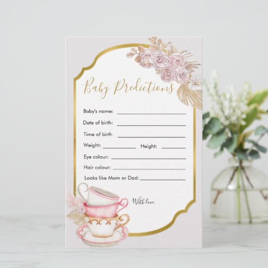 Voorspelling van de Baby van het Baby shower van d (Staand voorkant)