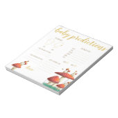 Voorspelling van paddenstoelen en bijen over baby notitieblok (Linkerzijde)