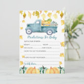 Voorspelling van pompoenen voor Baby shower Kaart (Staand voorkant)