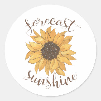 Voorspelling: zonneschijn ronde sticker