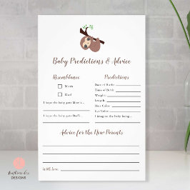 Voorspellingen & Advies Cute Sloth Baby Shower Gam Flyer