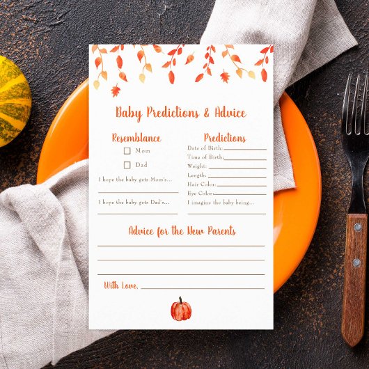 Voorspellingen & Advies Little Pumpkin Baby shower Flyer