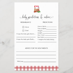 Voorspellingen Advies Spel Lokale Baby Shower Flyer