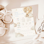 Voorspellingen Advies Teddy Bear Baby shower Game Kaart