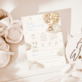 Voorspellingen Advies Teddy Bear Baby shower Game Kaart