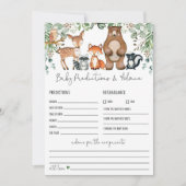 Voorspellingen & Advies Woodland Baby shower Game Kaart (Voorkant)