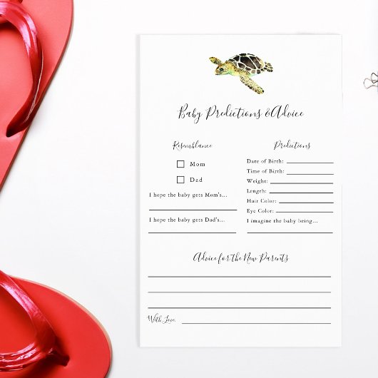 Voorspellingen & Advies Zee Turtle Baby shower Een Flyer