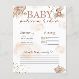 Voorspellingen & Advieskaart Teddybeer Baby Shower