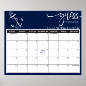 Voorspellingen Baby shower Nautical Anchor Navy Bl Poster (Voorkant)