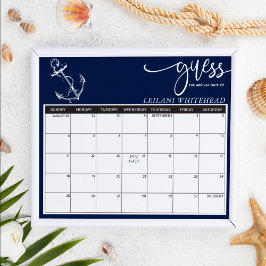 Voorspellingen Baby shower Nautical Anchor Navy Bl Poster