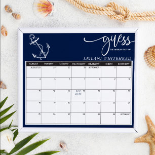 Voorspellingen Baby shower Nautical Anchor Navy Bl Poster