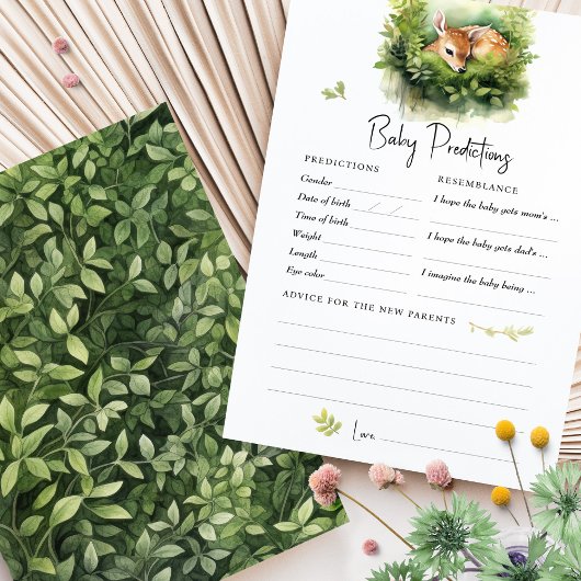 Voorspellingen Baby shower Speladvies Herten