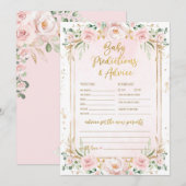 Voorspellingen en advies Floral Baby shower Game K Kaart (Voorkant / Achterkant)