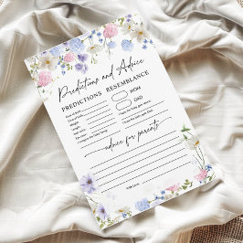 Voorspellingen en advies kaart | Baby shower