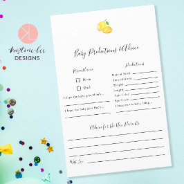 Voorspellingen en advies Lemon Baby shower Game