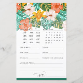 Voorspellingen en Advies Tropisch Baby shower Spel