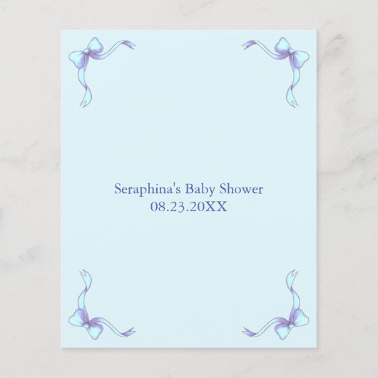 Voorspellingen en advies voor Blue Lamb Baby Showe (Achterkant)