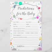 Voorspellingen en advies voor de game baby shower (Voorkant)