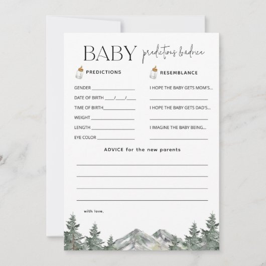 Voorspellingen en advies voor Winter Mountain Baby Kaart (Voorkant)