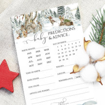 Voorspellingen en advies Woodland Baby shower Game