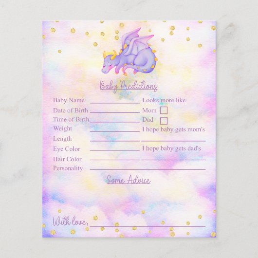 Voorspellingen en adviezen van het Paarse Baby sho (Voorkant)