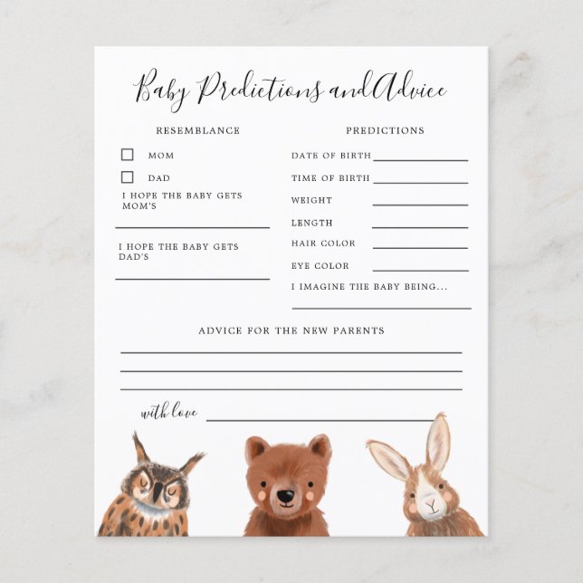 Voorspellingen en adviezen voor Baby van bossen (Voorkant)