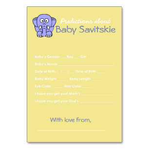 Voorspellingen over Baby shower game Kaart