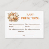 Voorspellingen Pumpkin Baby shower Game Informatiekaartje (Voorkant)