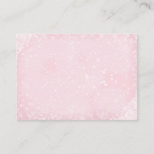 Voorspellingen Roze Kerst Baby shower Game Informatiekaartje (Achterkant)