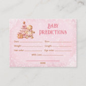 Voorspellingen Roze Kerst Baby shower Game Informatiekaartje (Voorkant)