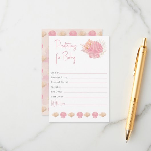 Voorspellingen voor baby Girl Informatiekaartje (Voorkant / Achterkant in situ)