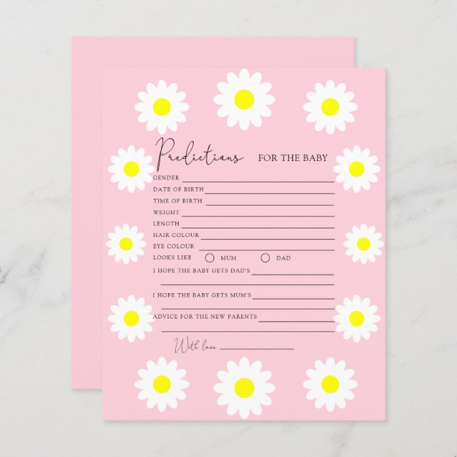 Voorspellingen voor baby met wilde bloemen en made (Voorkant / Achterkant)