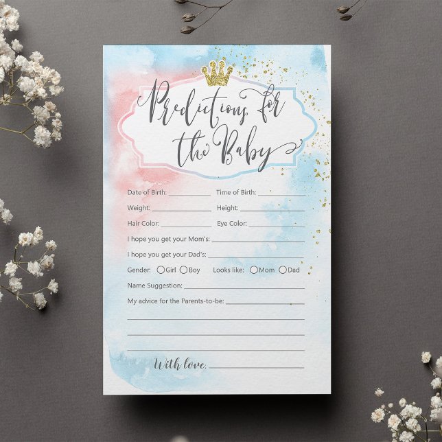 Voorspellingen voor baby tonen goudroze blauw (Creator heeft geüpload)