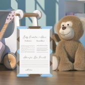 Voorspellingen voor Blue Gingham en Brown Baby Sho Kaart