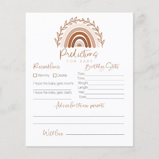 Voorspellingen voor de Baby-kaart, Boho Rainbow Ga