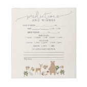 Voorspellingen Wensen Baby shower Spel Boho Woodla Notitieblok (Voorkant)