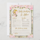 Voorspellings- en advieskaart voor Baby shower op  Kaart (Voorkant)