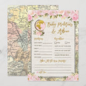 Voorspellings- en advieskaart voor Baby shower op  Kaart (Voorkant / Achterkant)