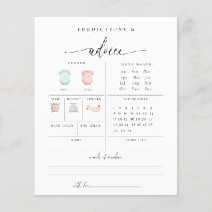 Voorspellingsadvies Baby shower game Kaart